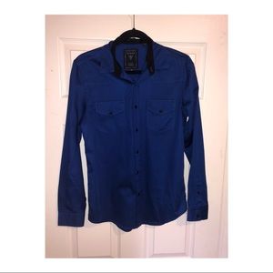 Men’s Blue Button Down Down Guess Shirt